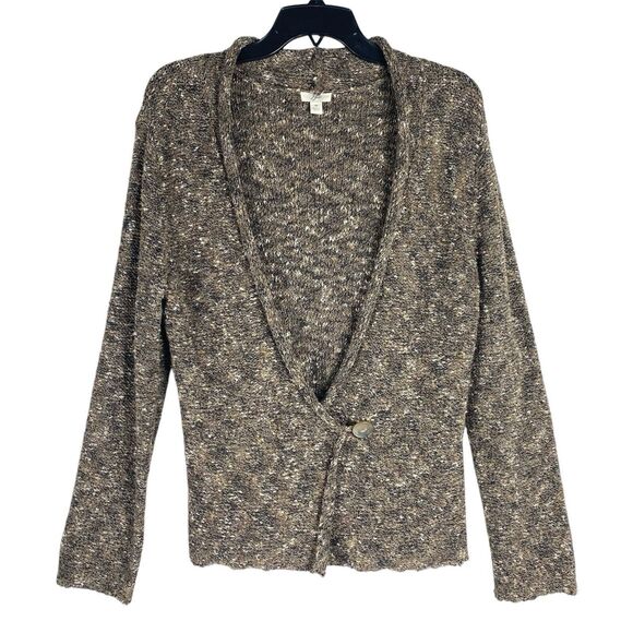 J Jill Wrap Sweater Boucle Knit Brown Modern Comfort - Picture 1 of 6
